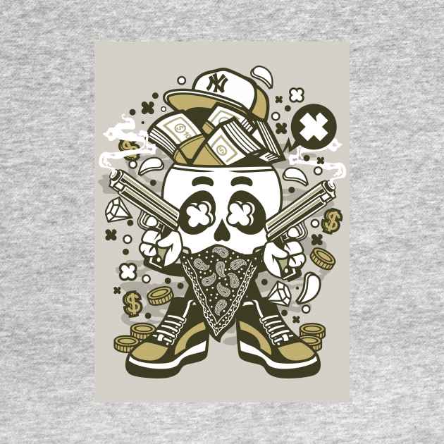 Design 301 Skull Gangster by Hudkins